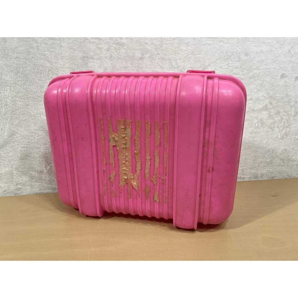Vintage Pink Barbie Fashion Doll Travel Case Suitcase American Plastic Toys 5125